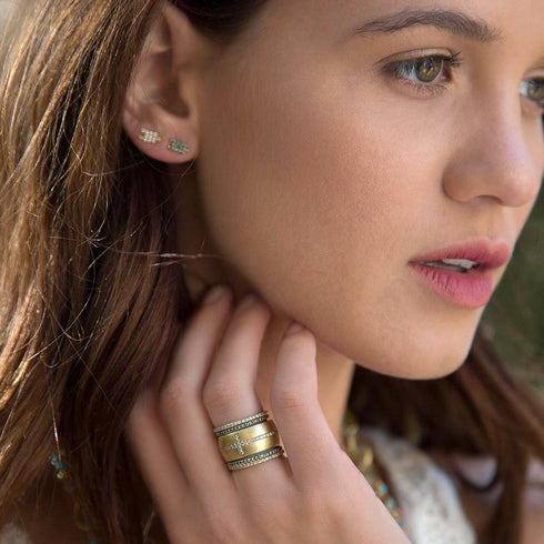 go for a rainbow stack with this popular Dominique Cohen ring<br>shop the look > that chic, lifestyle vibe <span class='visuallyhidden'>Call, text 323-404-2959 for shopping help.</span>